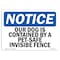 Signmission OSHA Sign, 12" H, Rigid Plastic, Our Dog Is Contained By A Pet-Safe Invisible Fence Sign, Landscape OS-NS-P-1218-L-17064 - alternate 1